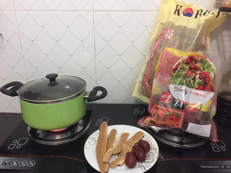 cách nấu nấm  linh chi táo đỏ